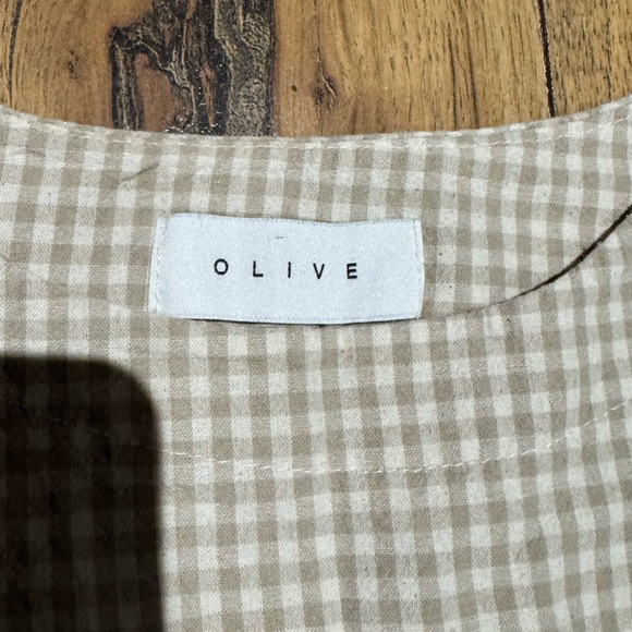 Olive Faye ribbon tan gingham side tie vest - Picture 3 of 8
